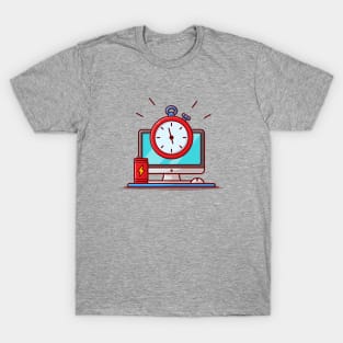 Time Work Cartoon Vector Icon Illustration T-Shirt